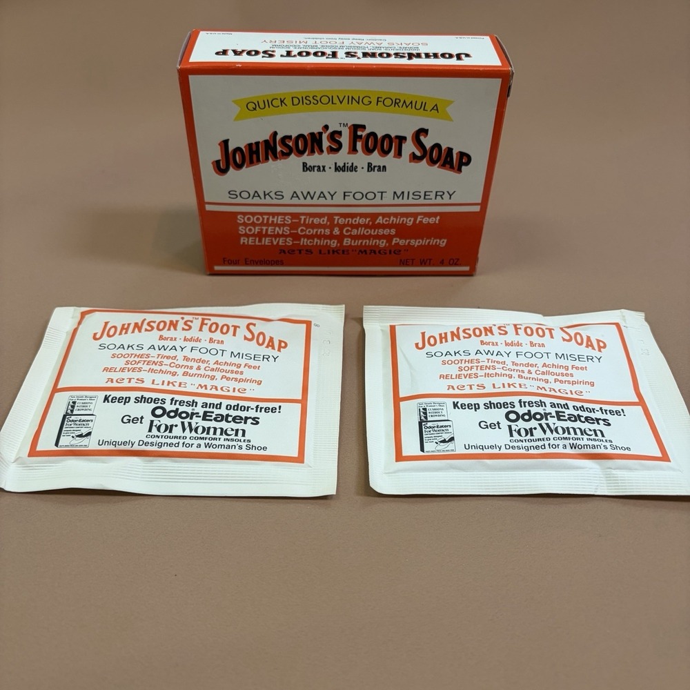 Johnsons Foot Soap‎ Powder Soak 2 Packets With Box Discontinued NOS